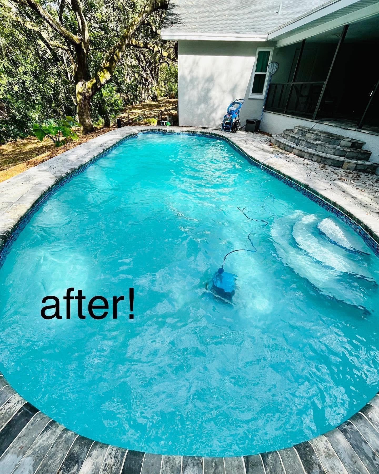 After on a Green Pool Treatment or Green to Clean in Safety Harbor